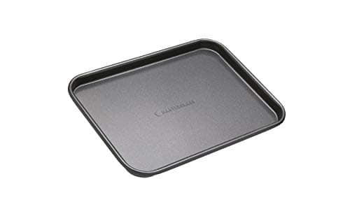 Image of MasterClass Baking Tray with PTFE, PFOA and BPA Free Non Stick, Robust 1mm Thick Carbon Steel for Baking and Roasting, Carbon Steel, 24 x 18cm, Grey