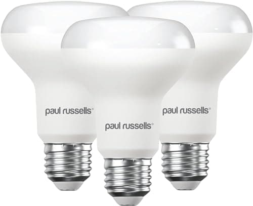 Image of paul russells E27 Spotlight 10W LED Reflector R80 Light Edison Screw, 60w Equivalent Bulb, 940 Lumen, 2700K Warm White, Frosted 120° Beam Angle ES Energy Saving Non-Dimmable Lightbulbs, 3 Pack