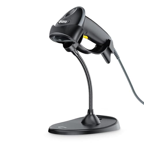 Image of Eyoyo Handheld 2D Barcode Scanner with Gooseneck Stand, Automatic USB Wired QR Code Scanner Bar Code Reader Support Screen Scanning for PC POS System Library Store Supermarket Check-Out, Inventory…