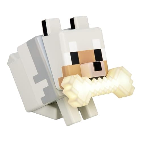 Image of Minecraft Wolf GloBuddies 3D Color Changing Light – Officially Licensed LED Night Lamp, Tap to Change Color, Battery Powered Gaming Decor | Paladone