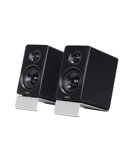 Image of Edifier M60 Compact Desktop Speakers 2.0: Bluetooth 5.3, 66W RMS, Hi-Res Wireless Audio, LDAC, 3” Mid Bass & 1” Tweeter, USB-C/AUX Inputs, Multimedia Speaker with Stands for PC Gaming & Music – Black
