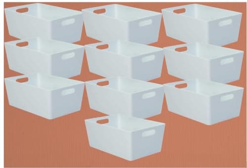 Image of Studio Storage Baskets WHITE Sized Wham 4.02 (10 Pack), Shelf Storage, Wardrobe Storage, Display Boxes.
