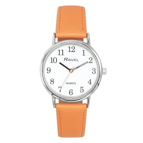 Image of Ravel - Women's Pastel Coloured Everyday Watch (36mm case) - Analogue Quartz - R0137.15.1 - Persimmon/Silver Tone