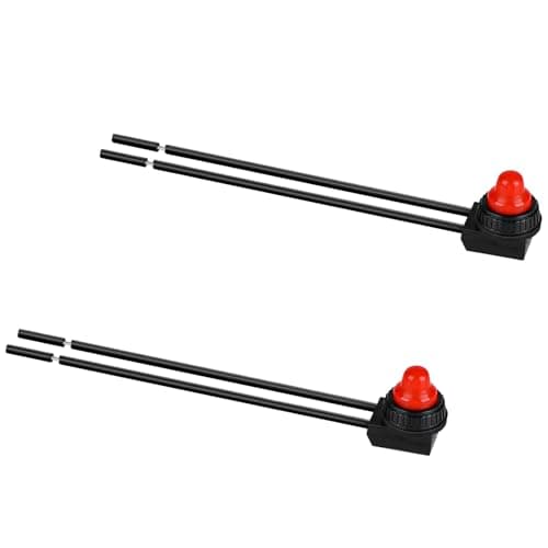Image of 2PCS Waterproof RV Push Button Switch 12V ON/Off SPST Switch for Motorcycle/Auto Car Bathroom Fan with 4.5''Lines KP-107-2PCS (2, Red)