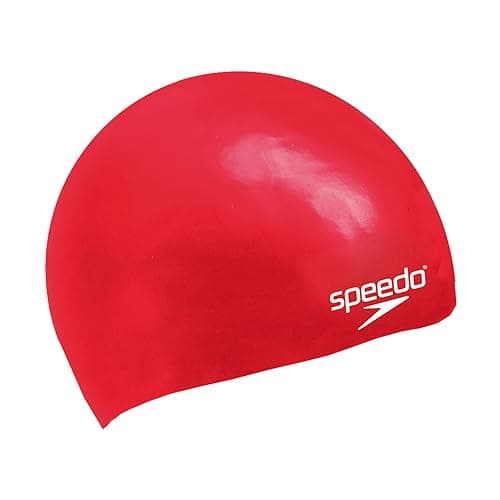 Image of Speedo Unisex-Youth Junior Plain Moulded Silicone Swimming Cap | Swim Essentials | Hair Protection Training Aids