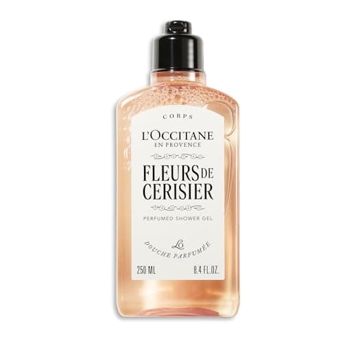 Image of L'OCCITANE - Fleurs de Cerisier (Cherry Blossom) Shower Gel - 250 ml - Fruity, floral and musky fragrance - Made in France