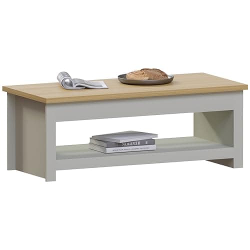 Image of Vida Designs Arlington Coffee Table 1 Shelf Storage MDF Living Room Modern Furniture (Grey)
