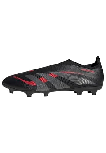 Image of adidas Unisex Predator League Laceless Firm Ground/Multi Ground Football Boot, Core Black/Grey Four/Lucid Red, 10 UK