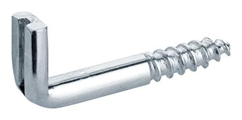 Image of haggiy Screw in Hooks 4.5 x 30 mm with Slot – Galvanised L Screw Hooks with Thread, Straight Metal Hook, 25 Pack