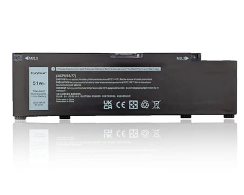 Image of FlyZythrol 266J9 Laptop Battery Compatible With Dell G3 15 3500 3590 3790 G5 15 5500 5505 SE Inspiron 5490 INS 15PR-1645W 15PR-1545W 1548BR M4GWP 415CG PN1VN C9VNH MV07R 11.4V 51Wh