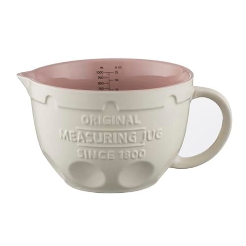 Image of Mason Cash Innovative Kitchen 1 Litre Tilting Measuring Jug | Stoneware Jug with Easy-Mix Tilt Design | Ideal for Whisking, Baking & Everyday Cooking | Dishwasher & Microwave Safe