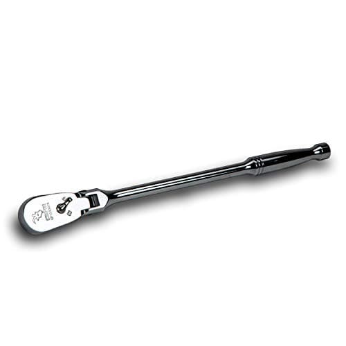 Image of Capri Tools 3/8-Inch Drive Low Profile Flex-Head Ratchet, True 72-Tooth, 5-Degree Swing Arc, 180-Degree Flex-Head (CP12300FX)