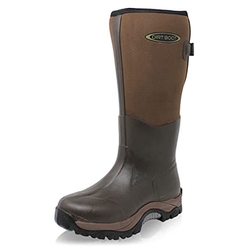 Image of Dirt Boot Neoprene Wellington Muck Boots Pro Sport Wide Calf Adjustable Gusset (9 UK, Brown, numeric_9)