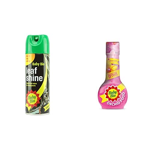 Image of Baby Bio 84899143 Leaf Shine Houseplant Care, Ready-to-use, 200ml & Fertiliser for Orchids, Concentrate