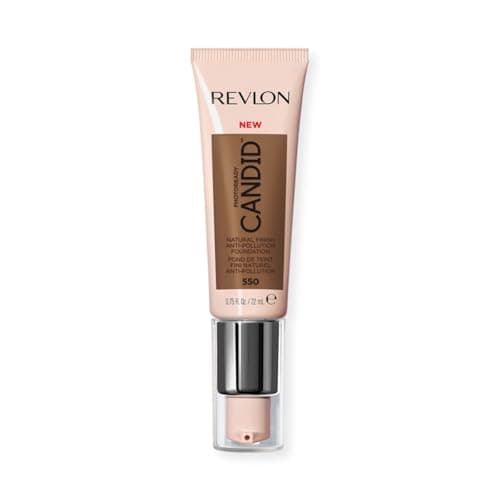 Image of Revlon PhotoReady Candid Natural Finish Foundation, with Anti-Pollution, Antioxidant, Anti-Blue Light Ingredients, Mocha (550), 22 ml