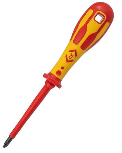 Image of C.K Dextro VDE Phillips Head Screwdriver PH2 x 100mm, Electricians Insulated Philips Screwdrivers, 10,000v Test, Precision Grip Tip, Electrical Terminal Screw Driver, Heavy Duty Hand Tools T49142-2
