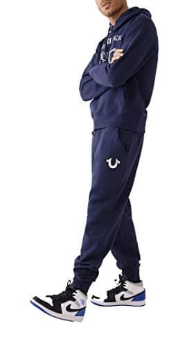 Image of True Religion Men's Metallic Horseshoe Jogger, Navy, XL
