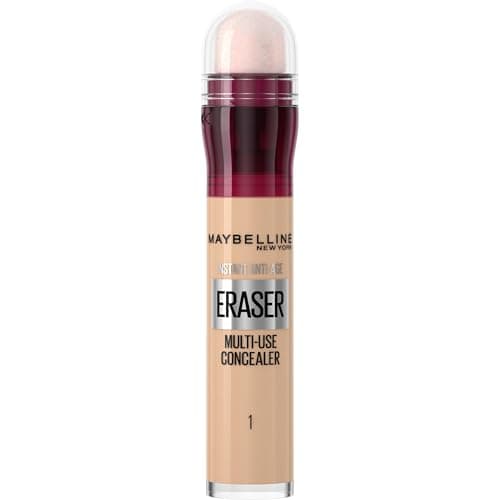 Image of Maybelline Concealer Instant Anti Age Eraser Eye Concealer, Dark Circles and Blemish Concealer, Ultra Blendable Formula Dermatologist Tested & Suitable for Sensitive Skin 01 Light