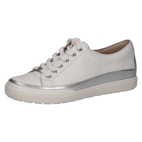 Image of CAPRICE Women's Low-top Leather Sneakers with Laces, White (White Nappa Co), 6.5 UK
