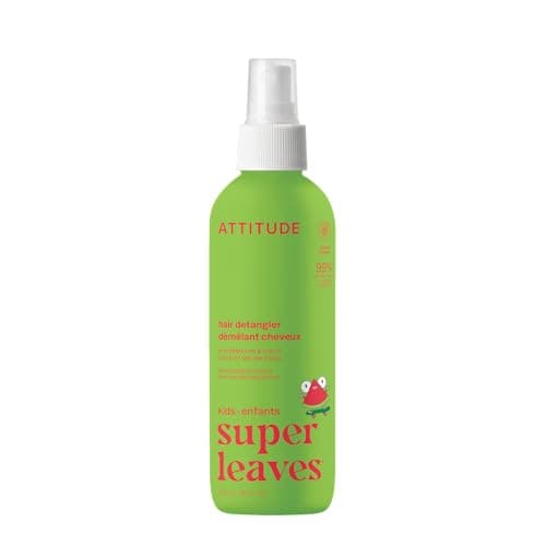 Image of ATTITUDE Rinse-free Hair Detangler Spray for Kids, EWG Verified Leave In Product, Plant- and Mineral-Based Ingredients, Vegan, Watermelon and Coco, 240 mL
