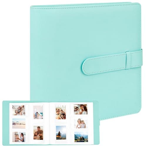 Image of 360 Pocket Photo Album for Fujifilm Instax Mini 12 11 9 8+ 8 7s 90 40 EVO Instant Camera, Fits Polaroid Snap/PIC-300/Z2300/ SocialMatic Cameras & Zip Printers (Mint Green)