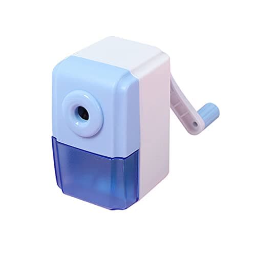 Image of QIRUIRED Pencil Sharpeners Manual Sharpener Desktop Colored Pencil Sharpener Handheld Children Kids Gift School Stationery Office Students Supplies (Blue)