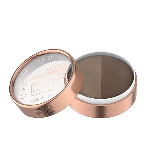 Image of Catrice Clean ID Mineral Brow Powder Duo, Eyebrows, No. 010 Light To Medium, Multicoloured, 2 Brown Tones, with Oils, Defining, Natural, Vegan, Nano Particles Free (2.5 g)