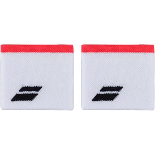 Image of Babolat Unisex Adult Terry Cloth Wristband with Logo, One Size, Colour White/Grey, Quick Sweat Absorption, Width 7.5 cm, Black Wrist Strap for Gymnastics, Tennis, Badminton and Padel