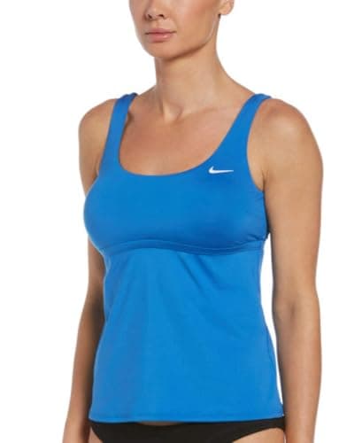 Image of Nike womens Nike Swim Women's Essential Scoop Neck Tankini Top, Blue, S