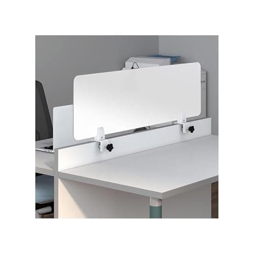 Image of Acrylic Desk Divider Panel 40x80cm - Easy Mount for Wortats & Classrooms Reu Cubicle Partit Easy to Clean White Acrylic Shield