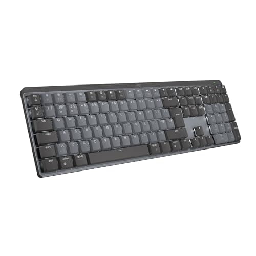 Image of Logitech MX Mechanical Mini Wireless Illuminated Keyboard, Tactile Quiet Switches, Backlit, Bluetooth, USB-C, macOS, Windows, Linux, iOS, Android, Metal, QWERTY UK English Layout - Grey