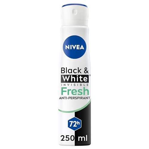 Image of NIVEA Black & White Fresh Anti-Perspirant Spray (250ml), 72hr Anti-Sweat Women's Deodorant Spray, No Stains on Black and White Clothes