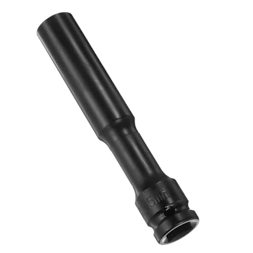 Image of Juttzzei Deep Thin Wall Impact Socket, Extra Long 1/2 Inch Drive by 15mm Deep Impact Socket, CR-V Steel 15mm Socket 1/2 Drive with 128mm Length 6-Point Metric Sizes for Car Tractors Engines Repair