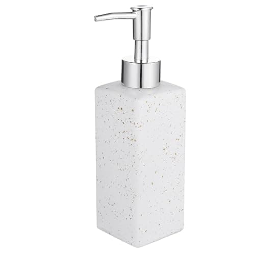 Image of LALADEFIEE Refillable Pump Dispenser Bottle 350ml Compact Glass and Design with Large Bottle Mouth for Liquid Soap and Body Wash for Travel and Hotel Use