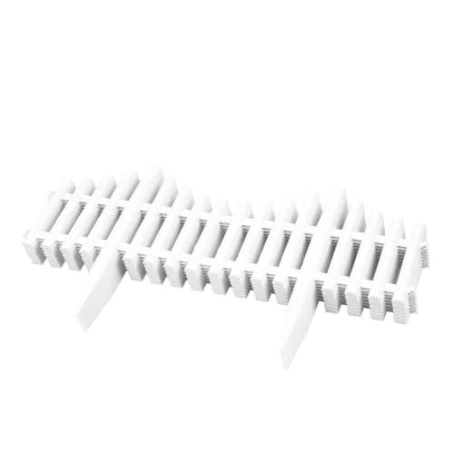 Image of KCT 1 Pack White Picket Fence Garden Border –Interlocking Flexible Lawn Plant Flowerbed Panels – 8 Pieces Total