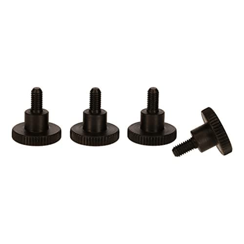 Image of PrecisionGeek® – M4 Knurled Screws Made of Black Oxide Steel DIN 464 – Flat Head with Flanged Knurled Head – Various Lengths & Set Sizes (10 mm · Set of 4)