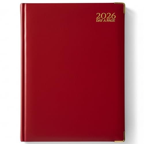 Image of G4GADGET A4 2026 Day a Page Red Diary Gilt Edges Hardback