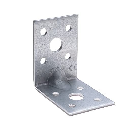 Image of Corner Brace L Brackets 70mm (Pack of 5) Right 90 Degree Angle Shaped Metal Galvanised Fixing Plate Fastener Connector Heavy Duty for Wood Furniture Timber Joining Bracket Plates (70x70x55x2mm)