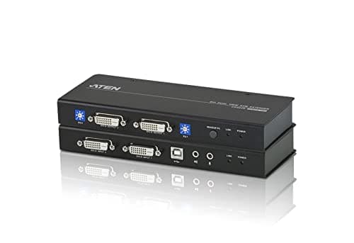 Image of ATEN USB DVI Dual View Cat 5 KVM Extender (1024 x 768@60m) CE604 (1920 x 1200 @ 60 Hz at 30 m; 1024 x 768 @ 60 Hz at 60 m) Supports Dual View video source
