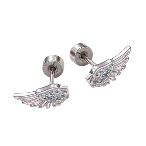 Image of CRFFZ Fit Wing Themed Cartilage Studs Alloy Portable Designs Long Time Wear for Her Styles Comfortable Ear Studs