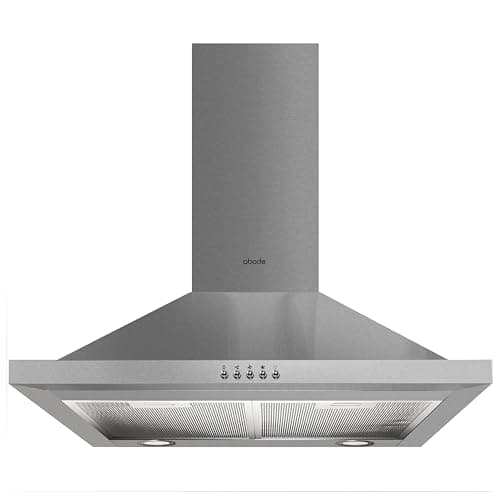 Image of Abode Chimney Cooker Hood Stainless Steel 60cm Extractor Hood & Recirculation with 2x Carbon Filters, Wall Mounted Range Hood Extractor Fan, 3 Speed Settings, ASCH6031SS (Silver)