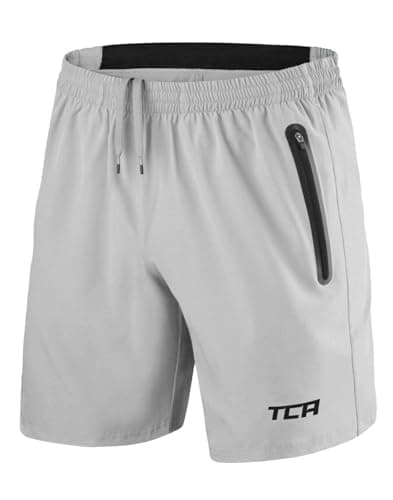 Image of TCA Elite Tech Mens Running Shorts with Zip Pockets, Gym Shorts Men Training Sports Short with Phone Pocket - Cool Grey, M