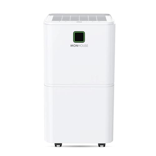 Image of MONHOUSE 12L/Day Digital Dehumidifier - Sleep Mode, 24 HR Timer For Laundry Drying, Bedroom, Basement, Garage & Kitchen - Portable Electric Mould, Damp, Condensation Remover - Quiet Moisture Absorber