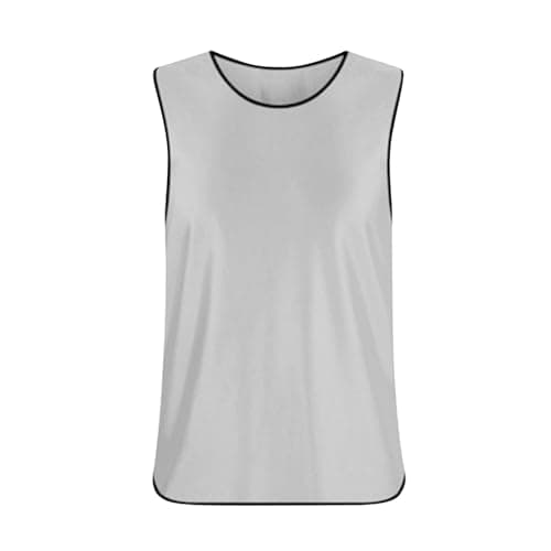 Image of Boys Girls Tank Tops Silky Training Gym Vests Contrast Trim Breathable Sleeveless Tops Loose Fit Athletic Gym Top for Kids Running Team Sports Pe Classes Gray 9 Years