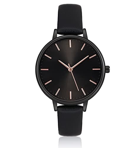 Image of KIMOMT Womens Watches Leather Quartz Watch Waterproof Fashion Wristwatch for Women Ladies Girls (Black(807))