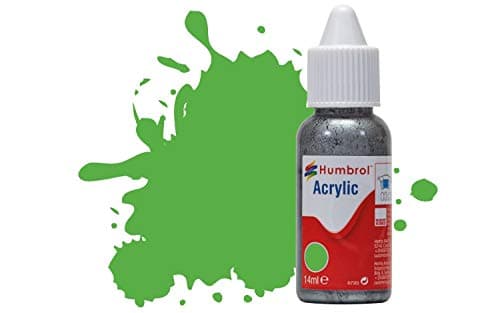 Image of Humbrol Model Paint - DB0037 No 37 Bright Green - Matt (14ml), Acrylic Paints for Models, Plastic, Metal, Wood, Glass, Ceramics and More, Acrylic Touch Up Paint - Hobby Paint Bottle for Craft Kits