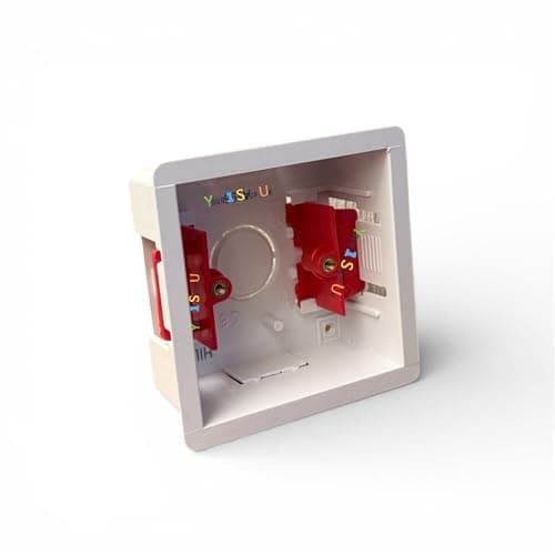 Image of 1 Gang 35mm Dry Wall Back Box 1 Gang 35mm Plastic Single Dry Lining Plasterboard Wall Back Box 35mm Electrical Socket Switch Recessed Wall Pattress 35mm Adjustable Lugs - 1 Back Box Pattress
