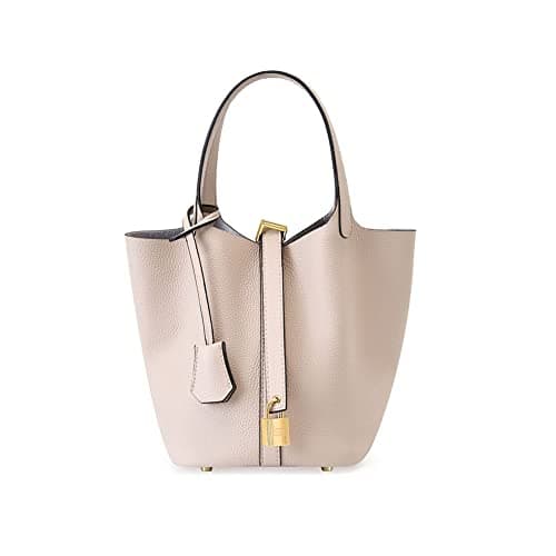 Image of JYDQBAIS Ladies Handbag Female Bucket Shoulder Bag - Vegetable Basket Travel Luggage Commuter Student Bag, Off-White
