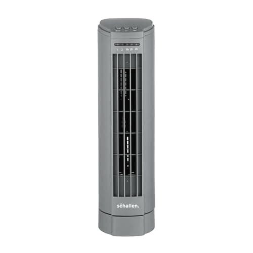 Image of Schallen 15" Electric Air Cooling Quiet Oscillation Floor Desk Mini Tower Fan with Timer & Speed Settings in Grey
