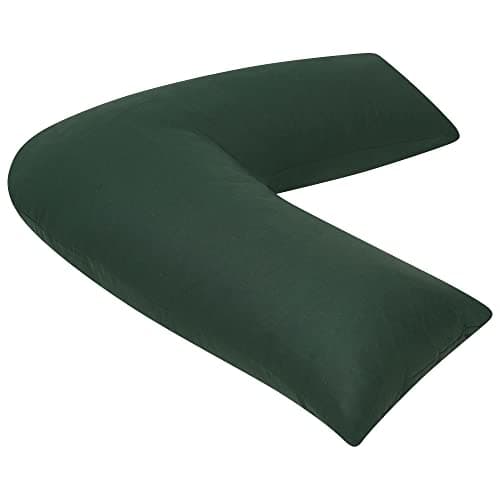 Image of CnA Stores Orthopaedic V-Shaped Pillow Extra Cushioning Support For Head, Neck & Back (Dark Green, V-pillow With Cover)